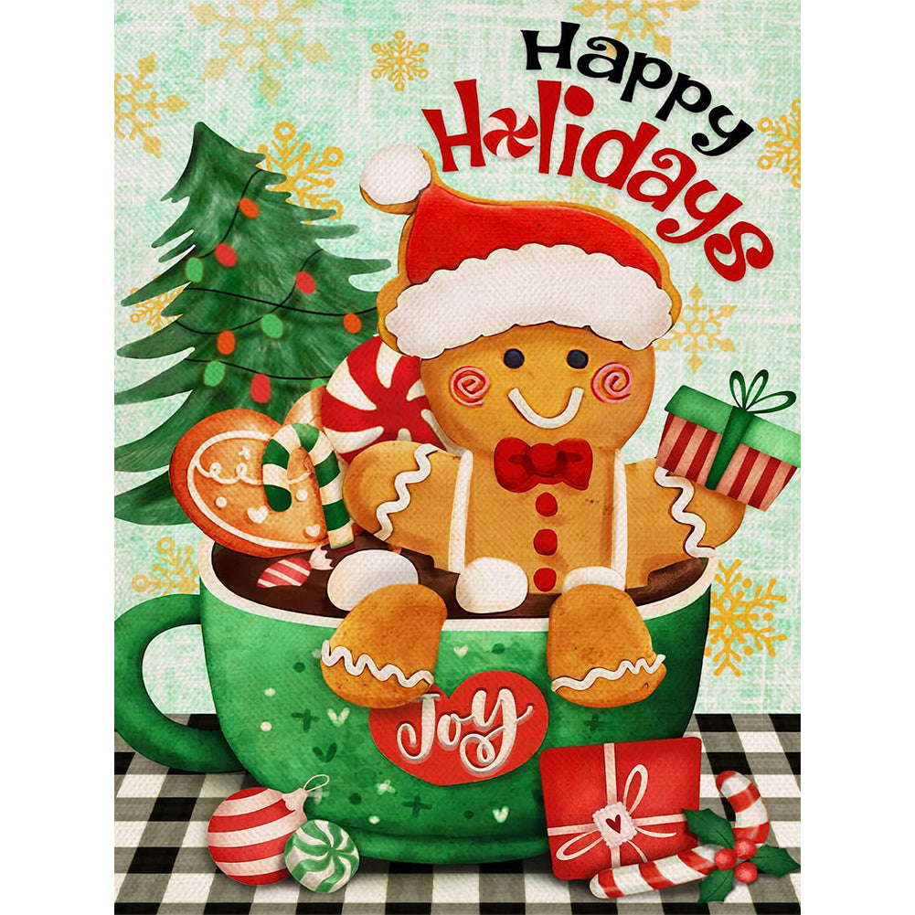 Christmas Gingerbread Man - Full Round Drill Diamond Painting 30*40CM