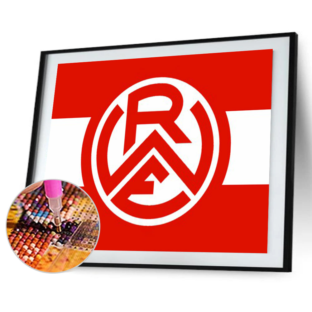 Red And White Essen Football Team Logo - Full Round Drill Diamond Painting 40*30CM