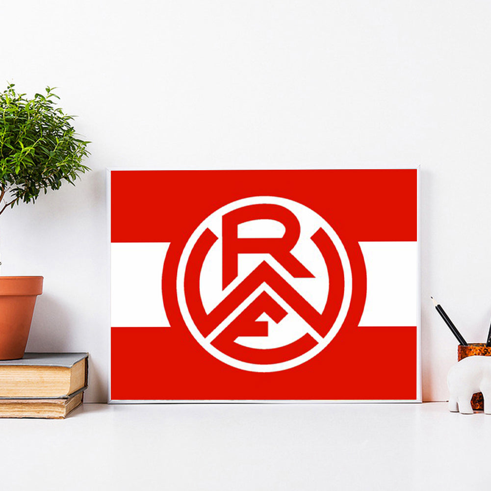 Red And White Essen Football Team Logo - Full Round Drill Diamond Painting 40*30CM