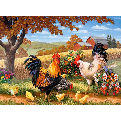 Chicken Farm - Full Round Drill Diamond Painting 50*40CM