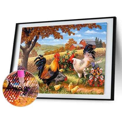 Chicken Farm - Full Round Drill Diamond Painting 50*40CM