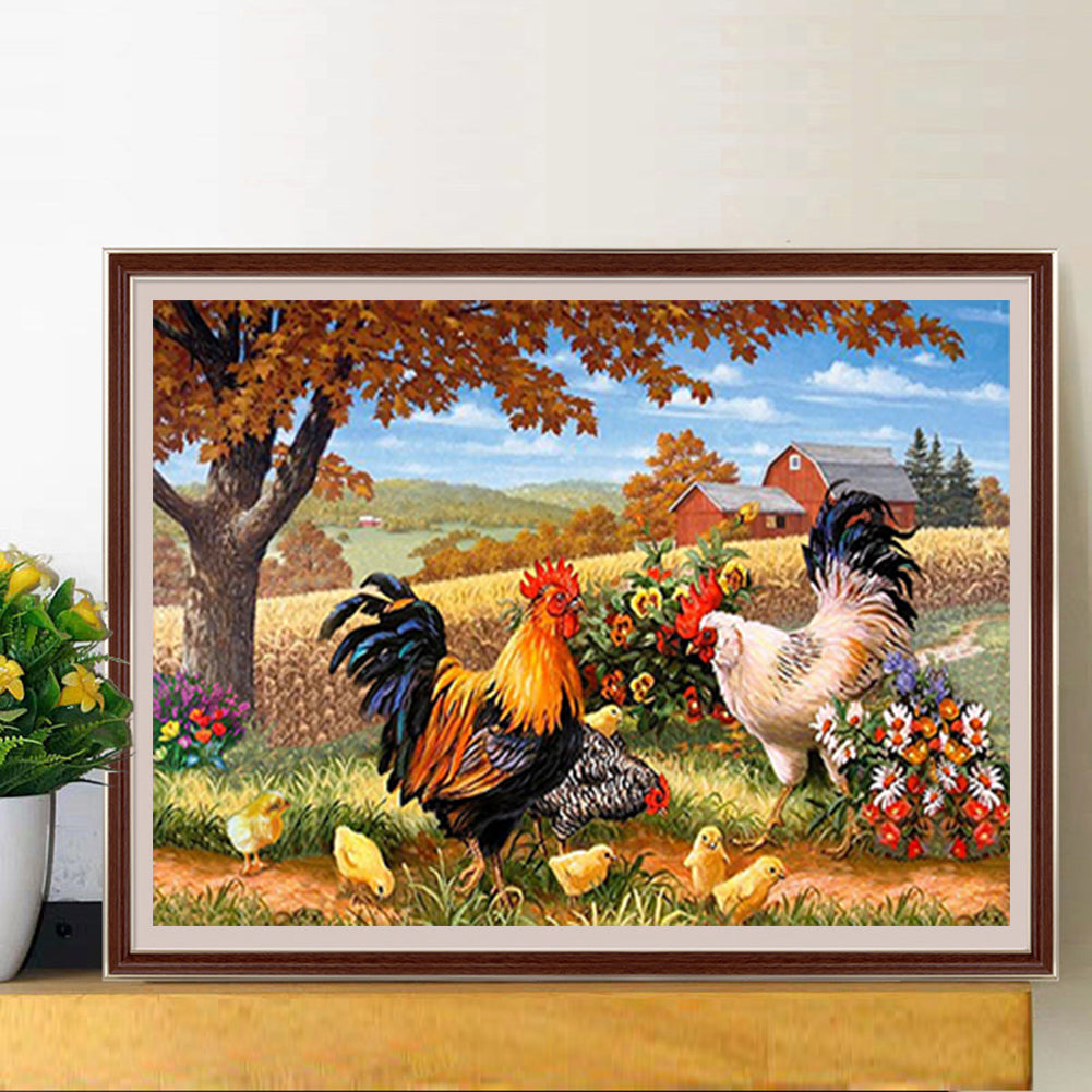 Chicken Farm - Full Round Drill Diamond Painting 50*40CM