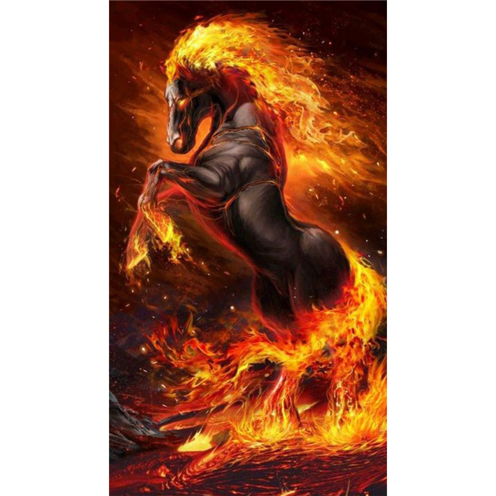 Flame Horse - Full Square Drill Diamond Painting 40*70CM