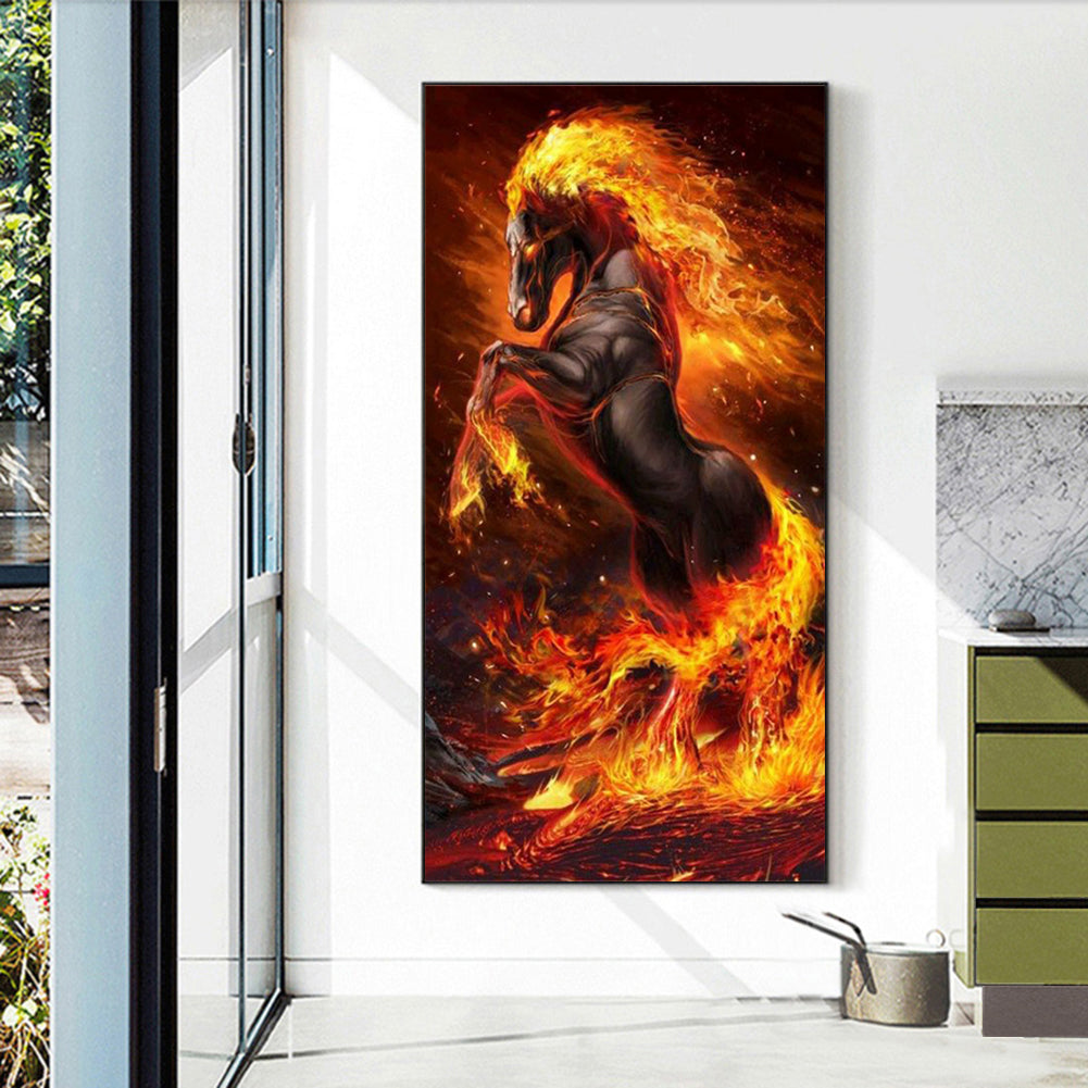 Flame Horse - Full Square Drill Diamond Painting 40*70CM