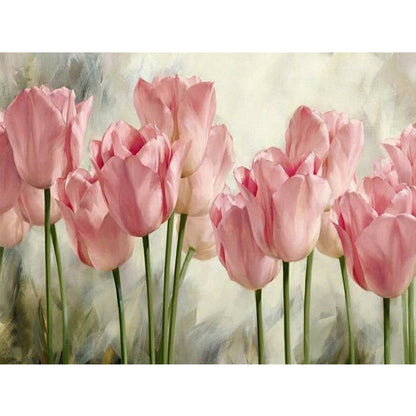 Pink Tulips - Full Round Drill Diamond Painting 60*50CM