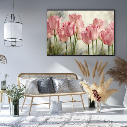 Pink Tulips - Full Round Drill Diamond Painting 60*50CM