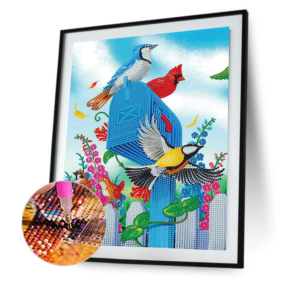 Flower Bird - Special Shaped Drill Diamond Painting 30*40CM