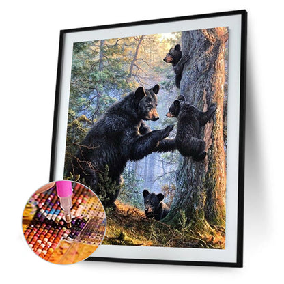 Black Bear - Full Round Drill Diamond Painting 30*40CM