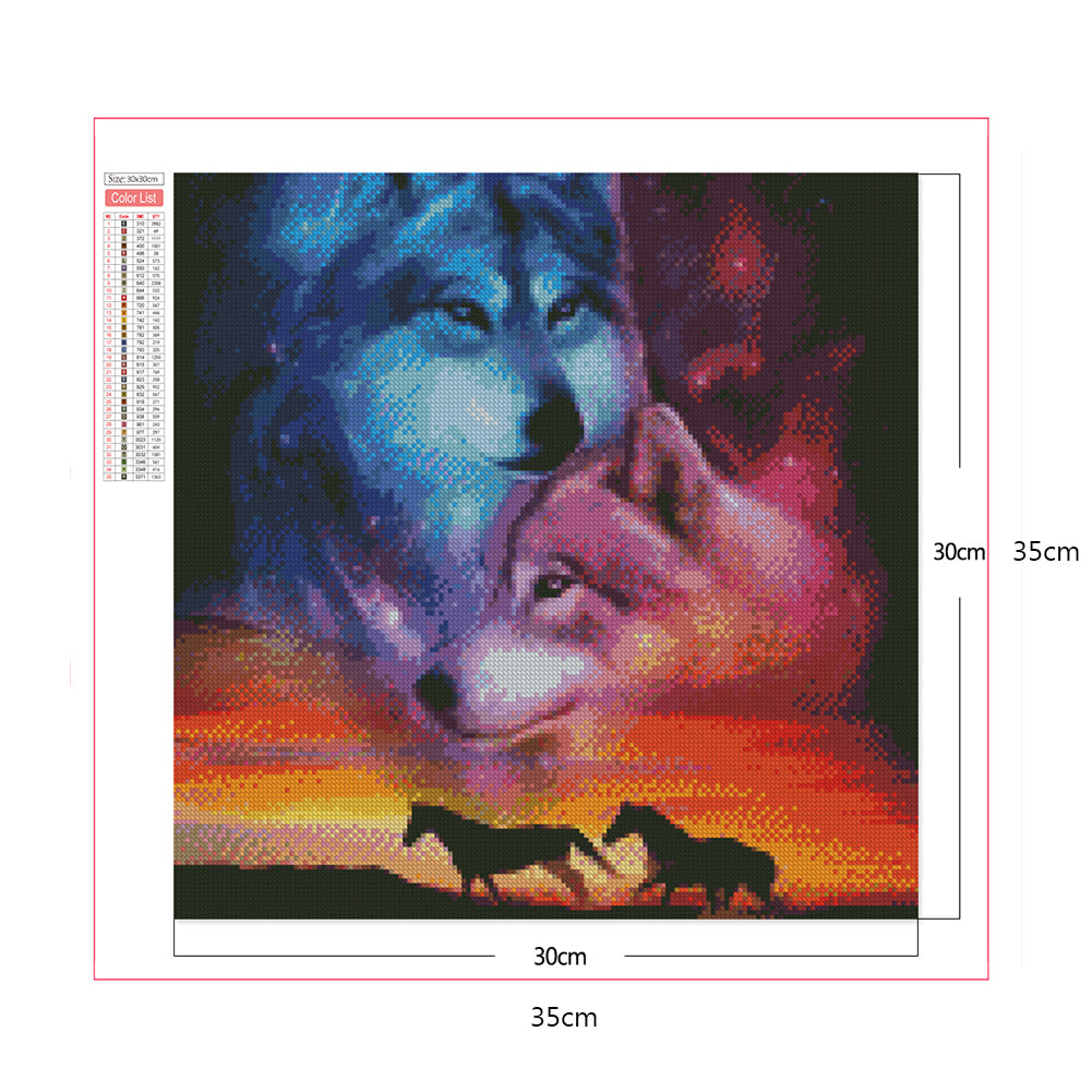 Wolf - Full Square Drill Diamond Painting 30*30CM