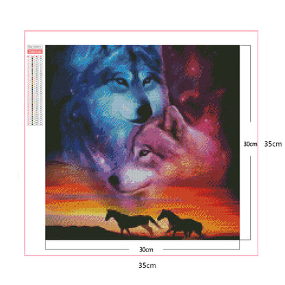 Wolf - Full Square Drill Diamond Painting 30*30CM