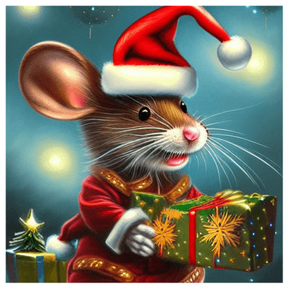 Christmas Mouse - Full Round Drill Diamond Painting 30*30CM