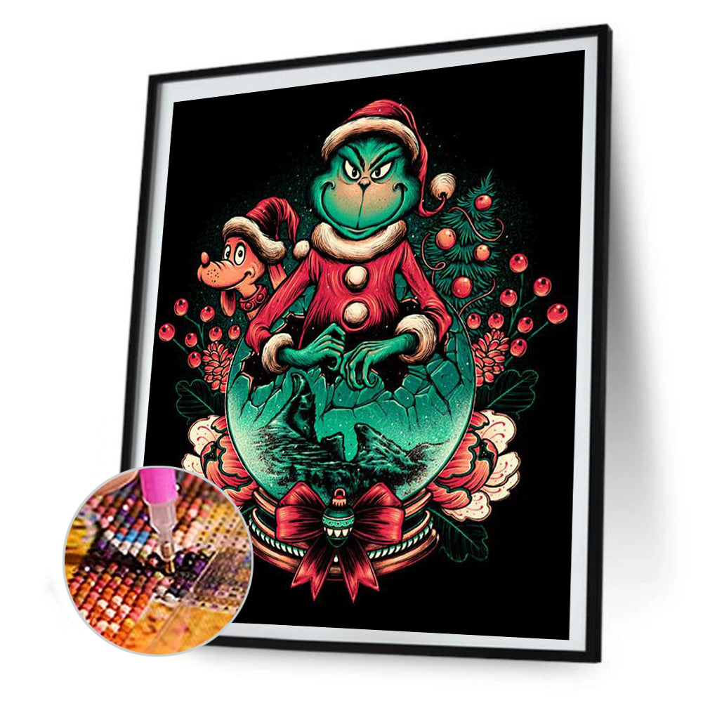 Christmas Green Monster - Full Round Drill Diamond Painting 30*40CM