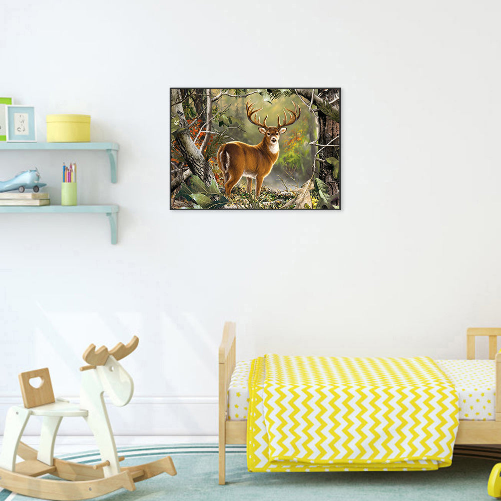Deer In The Forest - Full Round Drill Diamond Painting 50*40CM