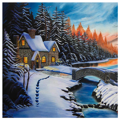 Cottage In The Snow - Full Square Drill Diamond Painting 30*30CM