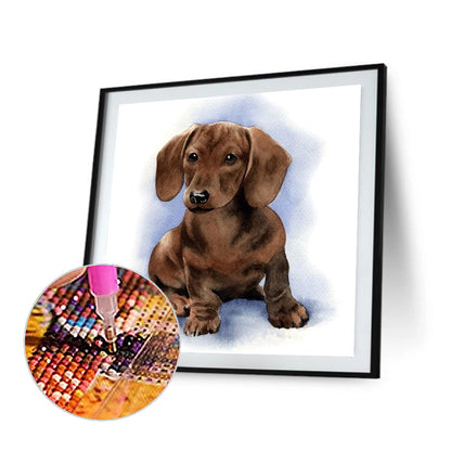 Dachshund Watercolor Painting - Full Round Drill Diamond Painting 50*50CM