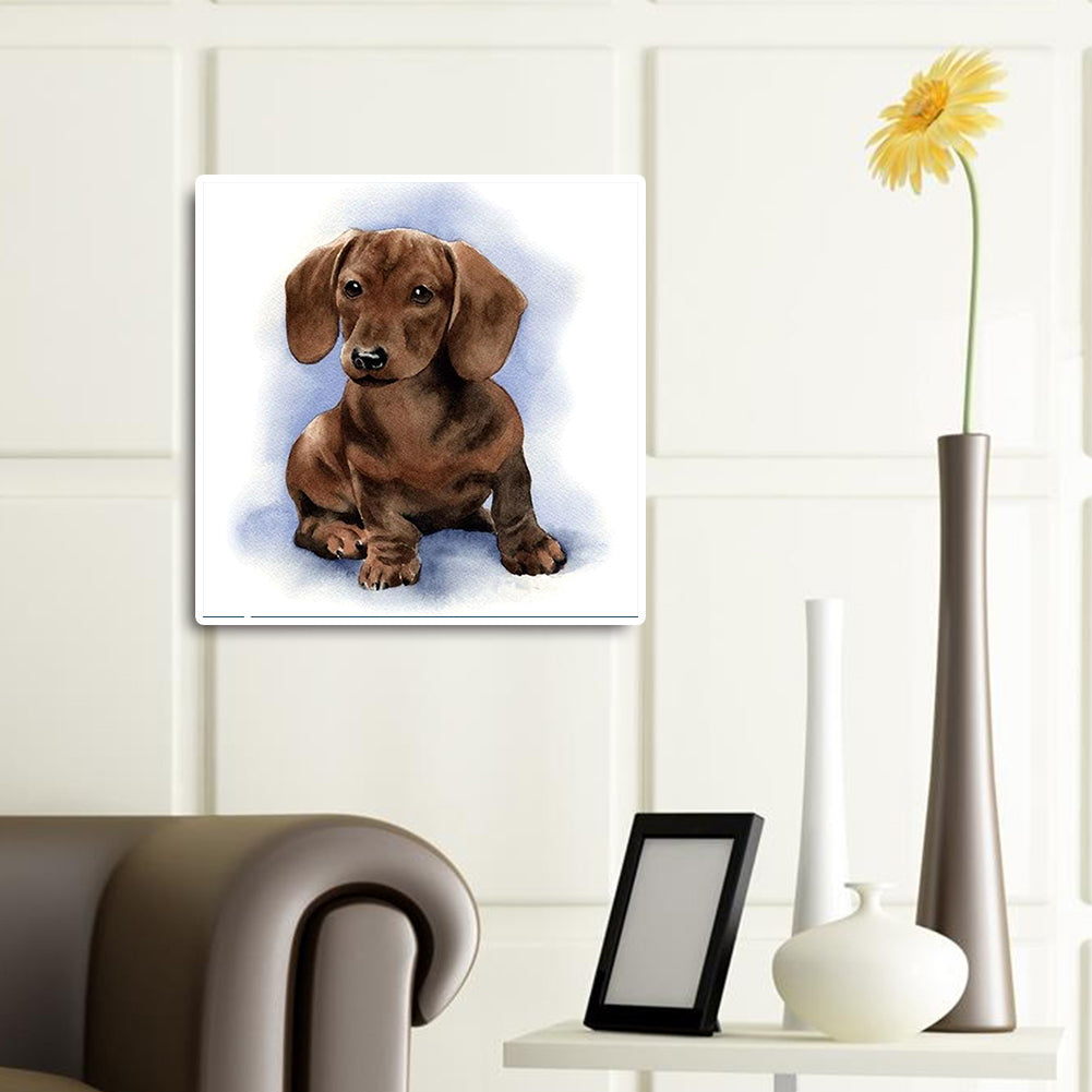 Dachshund Watercolor Painting - Full Round Drill Diamond Painting 50*50CM