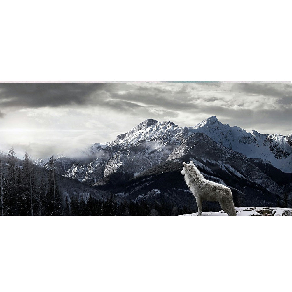 Highland Wolf - Full Square Drill Diamond Painting 80*40CM