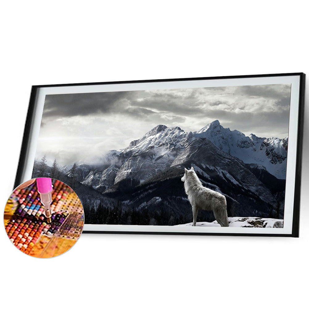Highland Wolf - Full Square Drill Diamond Painting 80*40CM