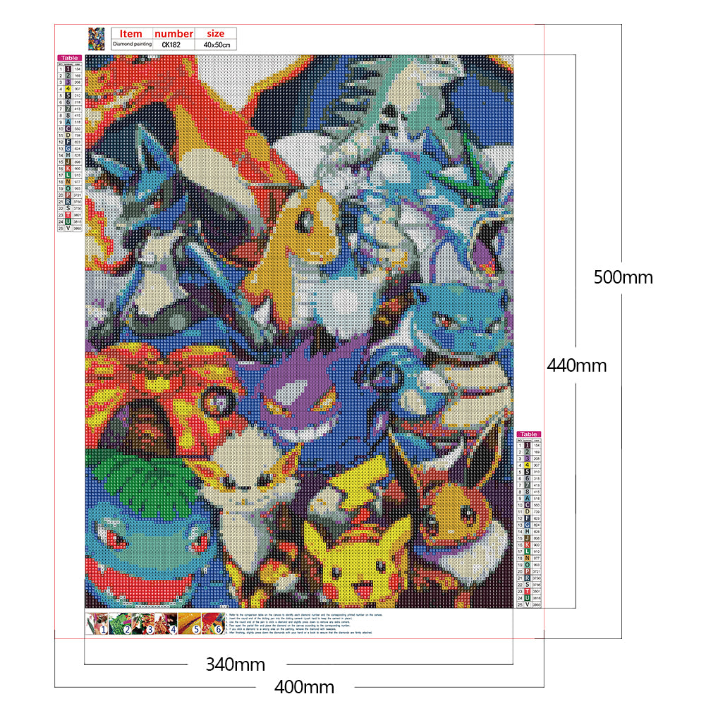 Pikachu Family - Full Square Drill Diamond Painting 40*50CM