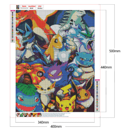 Pikachu Family - Full Square Drill Diamond Painting 40*50CM