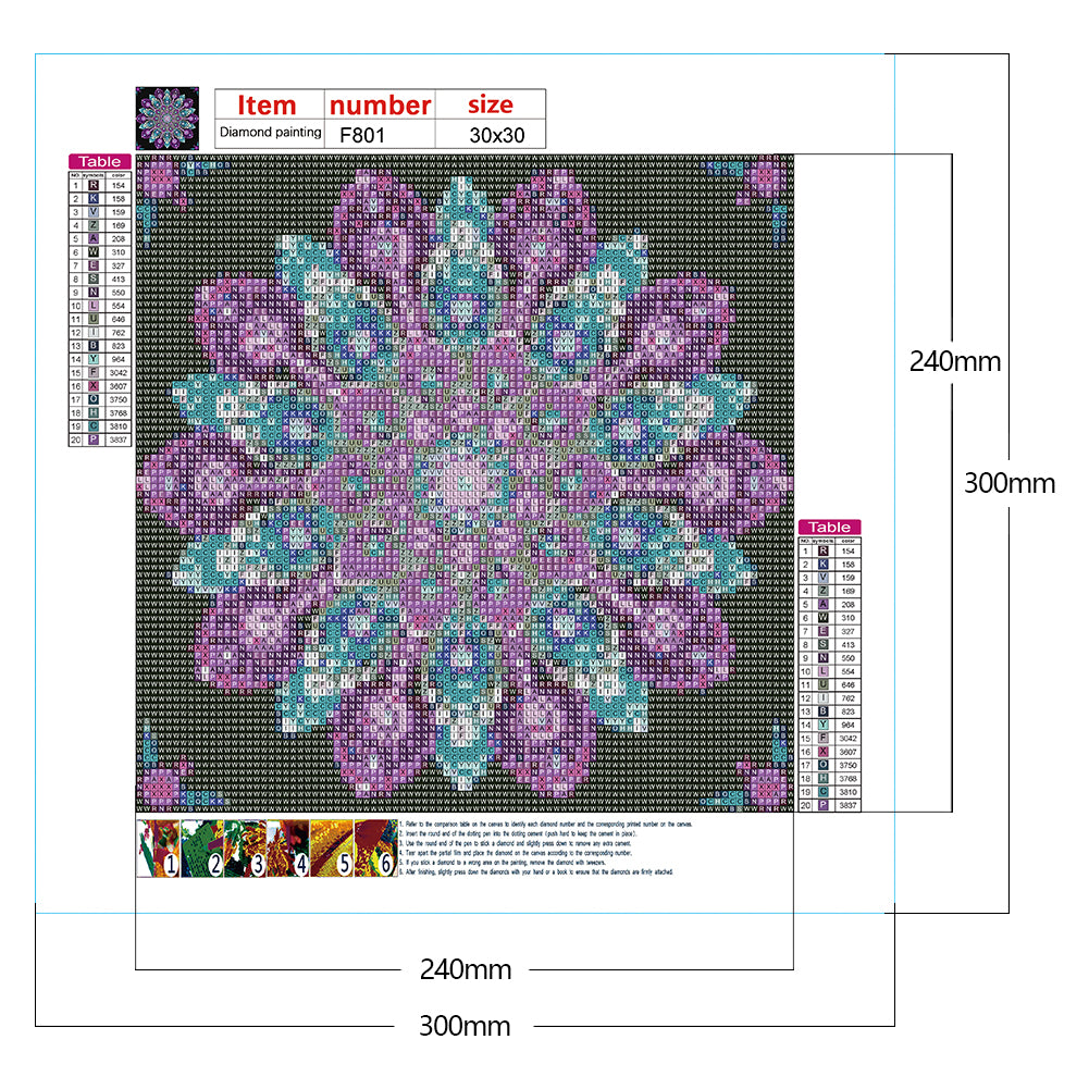 Mandala - Full Square Drill Diamond Painting 30*30CM