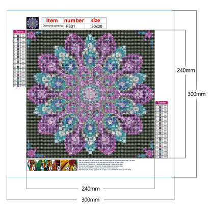 Mandala - Full Square Drill Diamond Painting 30*30CM