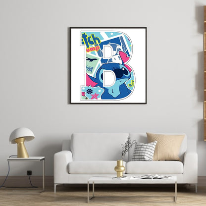 Stitch Alphabet - Full Round Drill Diamond Painting 30*30CM