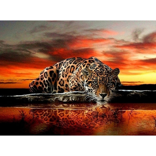 Ferocious Leopard - Full Round Drill Diamond Painting 50*40CM