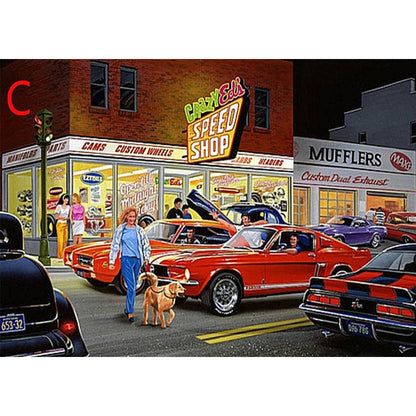 Night Parking Lot - Full Round Drill Diamond Painting 50*40CM