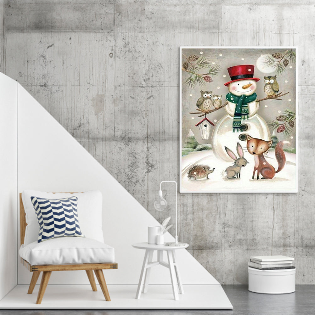 Christmas Snowman - Full Round Drill Diamond Painting 40*50CM