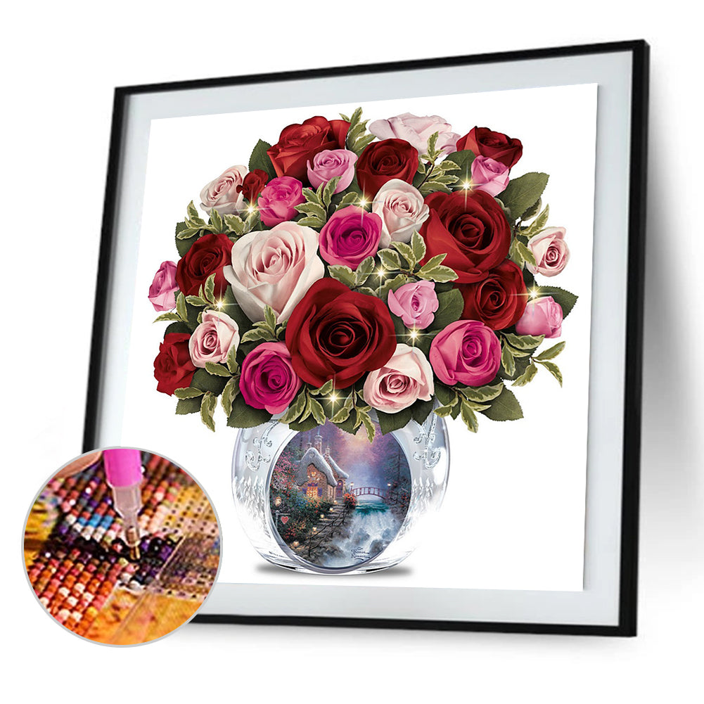 Rose Bouquet - Full Round Drill Diamond Painting 30*30CM