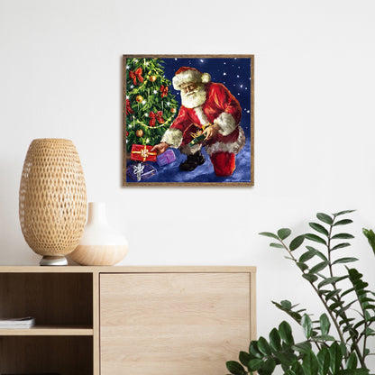 Christmas Tree Santa - Full Round Drill Diamond Painting 30*30CM