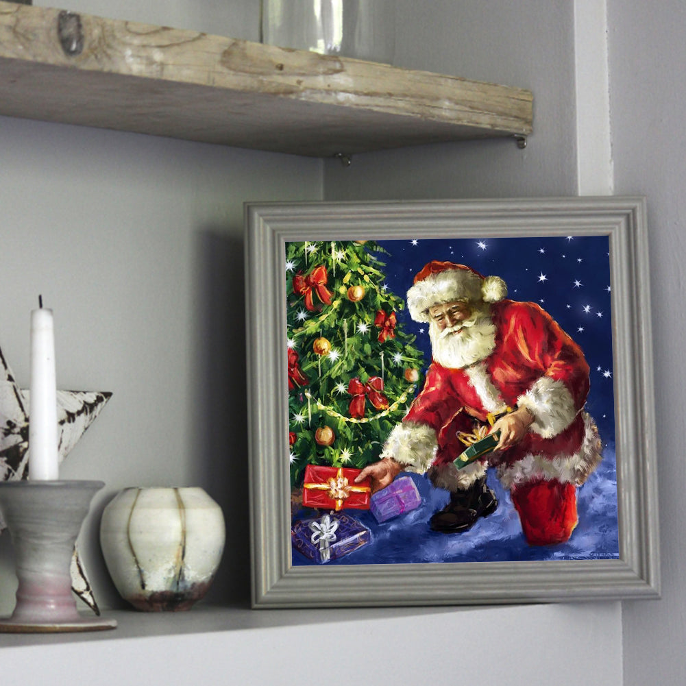 Christmas Tree Santa - Full Round Drill Diamond Painting 30*30CM