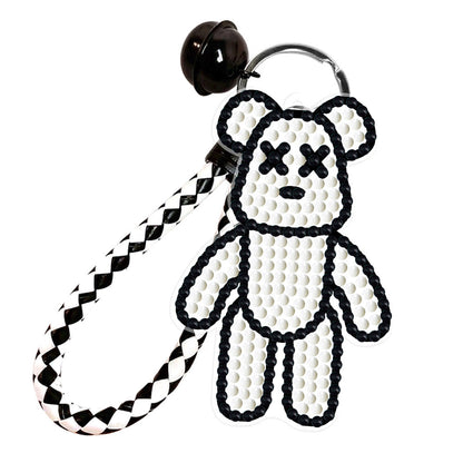 DIY Diamond Key Chain Cute Double Sided Cartoon Bear Key Phone Charm Accessories