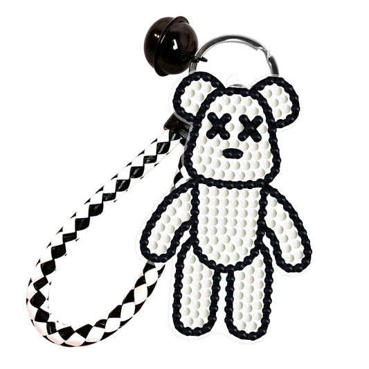 DIY Diamond Key Chain Cute Double Sided Cartoon Bear Key Phone Charm Accessories