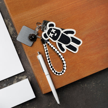 DIY Diamond Key Chain Cute Double Sided Cartoon Bear Key Phone Charm Accessories