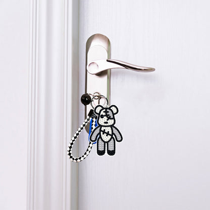 DIY Diamond Key Chain Cute Double Sided Cartoon Bear Key Phone Charm Accessories