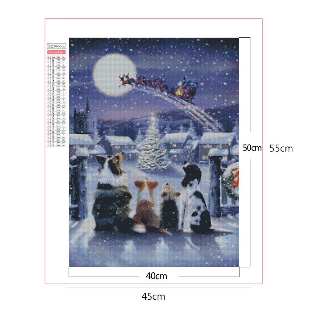 Dog In Snow - Full Square Drill Diamond Painting 40*50CM