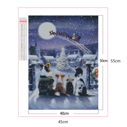 Dog In Snow - Full Square Drill Diamond Painting 40*50CM