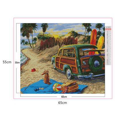 Beachside Camper - Full Square Drill Diamond Painting 60*50CM