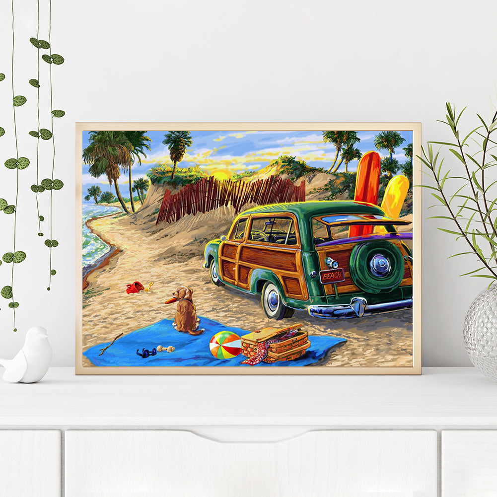 Beachside Camper - Full Square Drill Diamond Painting 60*50CM