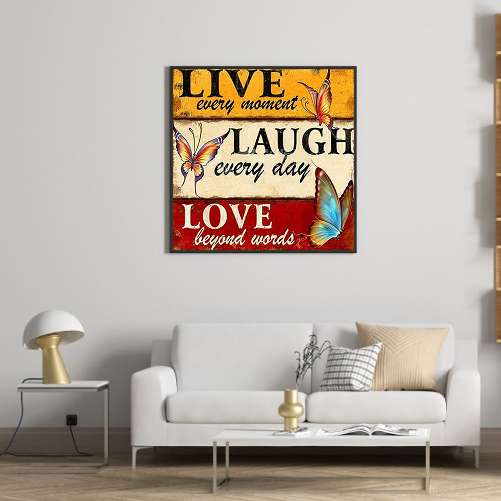 Love Calligraphy - Full Square Drill Diamond Painting 30*30CM