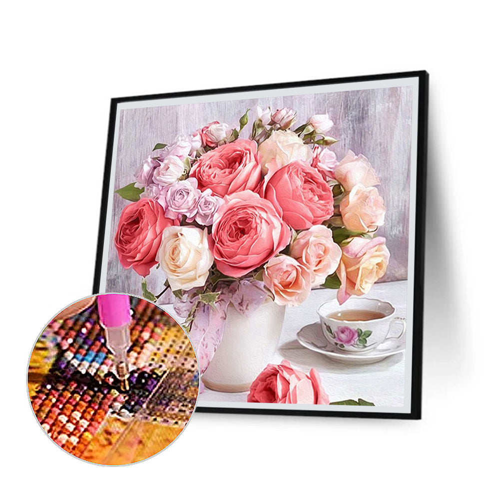 Peony Rose - Full Round Drill Diamond Painting 50*50CM