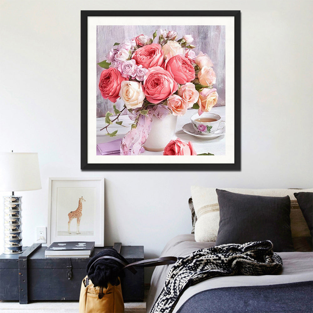 Peony Rose - Full Round Drill Diamond Painting 50*50CM