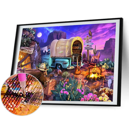 Camping Night - Full Round Drill Diamond Painting 50*40CM
