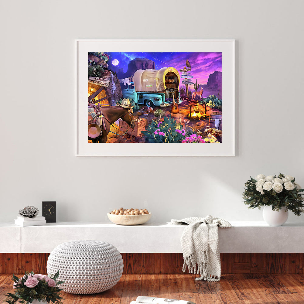 Camping Night - Full Round Drill Diamond Painting 50*40CM