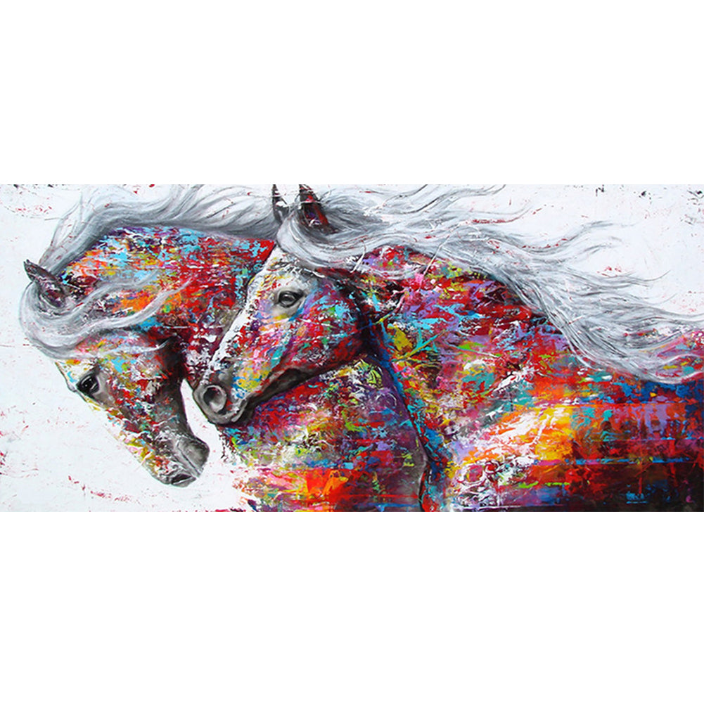 Colorful Horse - Full Square Drill Diamond Painting 80*40CM