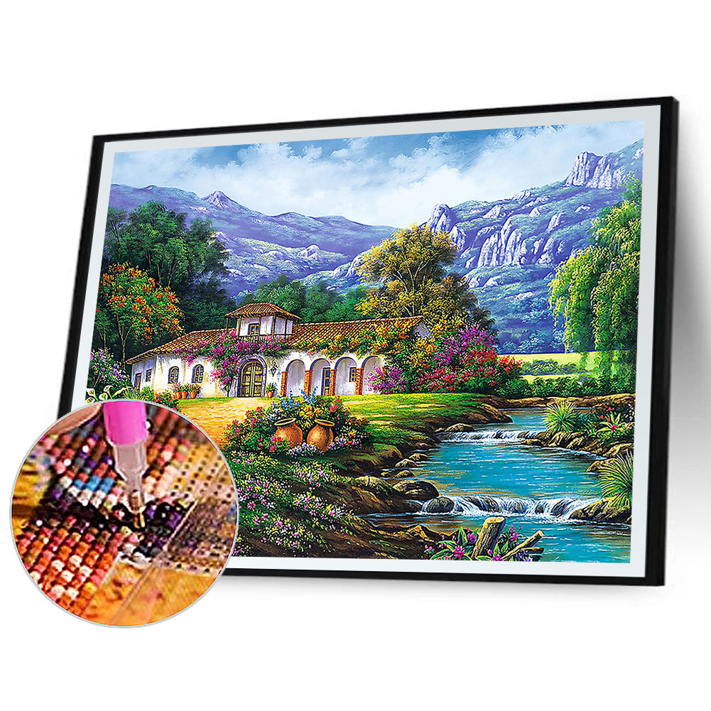Mountain Manor - Full Round Drill Diamond Painting 60*50CM