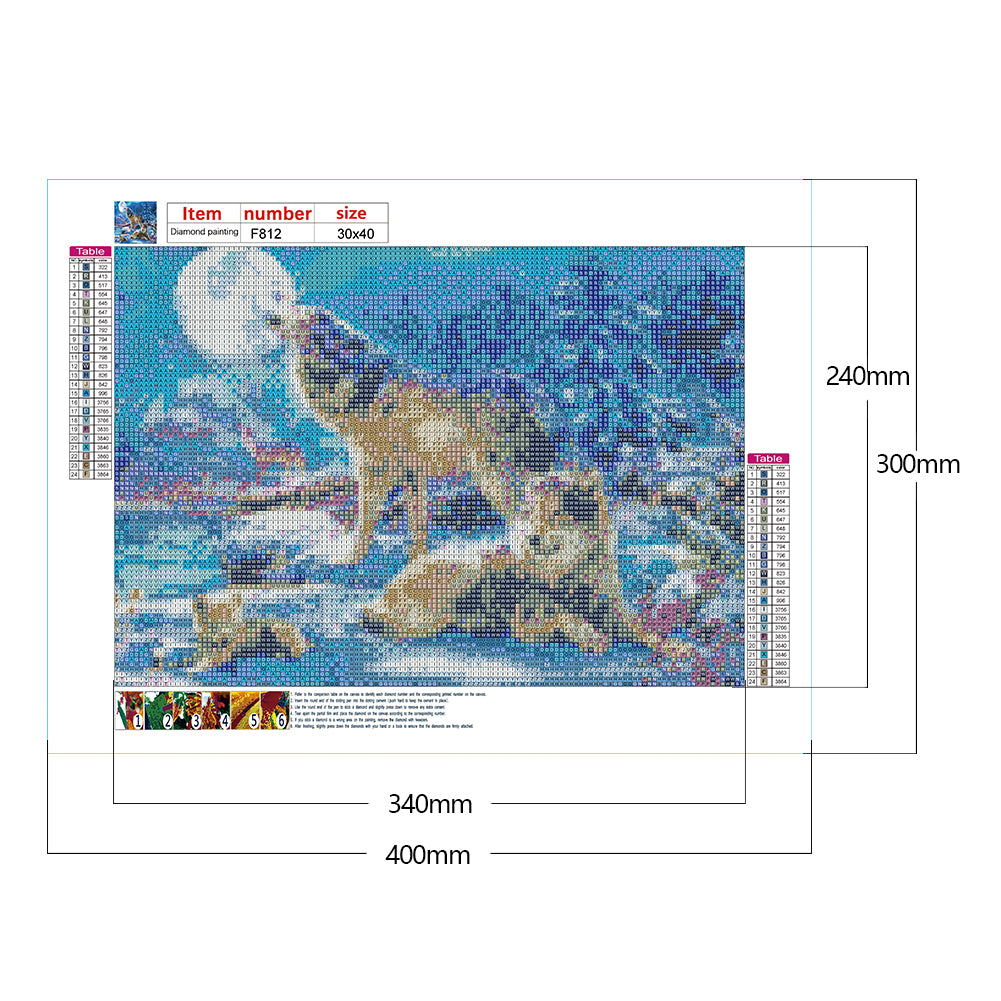 Wolf In Moonlight - Full Square Drill Diamond Painting 40*30CM