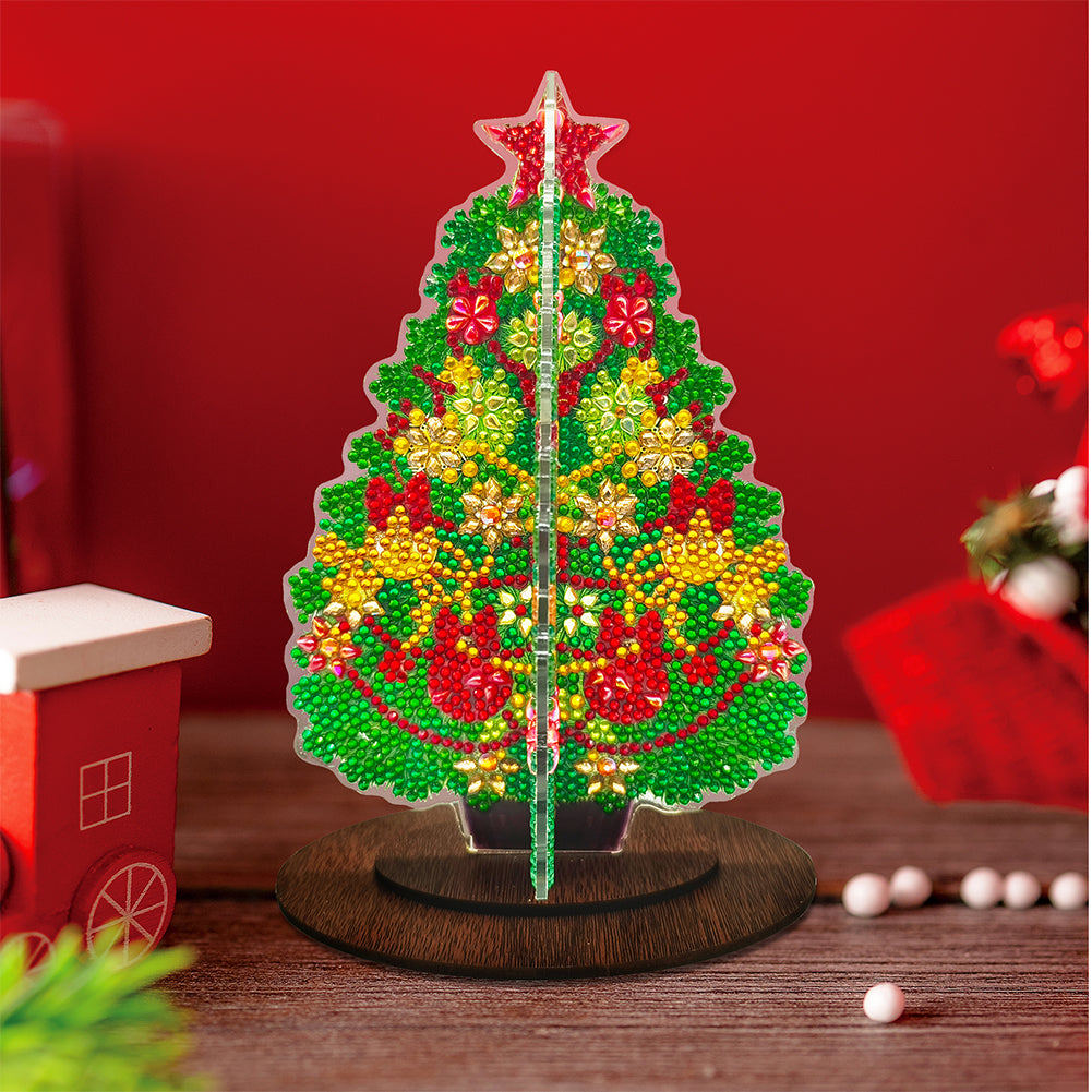 DIY Desk Diamonds Mosaic Ornament Art Crafts Christmas Tree Mini Home Decoration